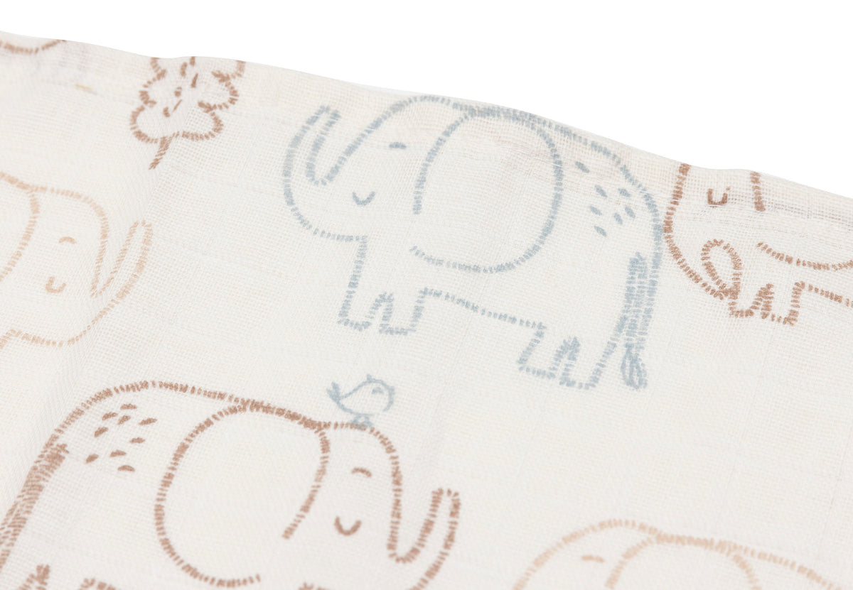 Jollein Muslinfilt 70x70cm Elephant Tales (3pack)