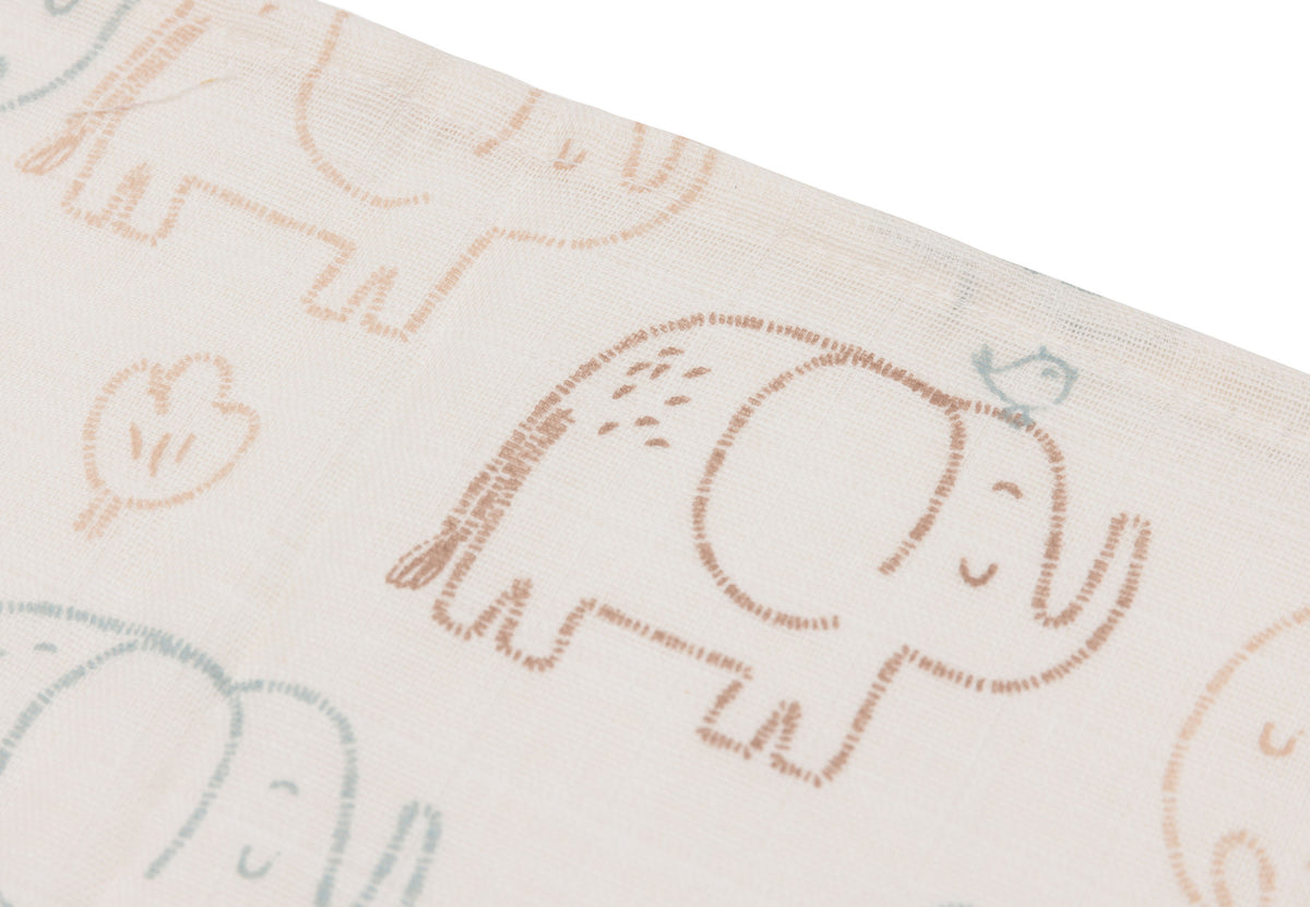 Jollein Muslin Tvättlapp Muslin 31x31cm Elephant Tales (3pack)