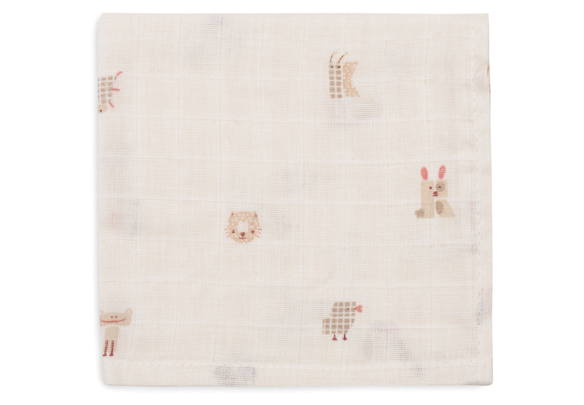 Jollein Muslin Tvättlapp 31x31cm Animal Friends (3pack)