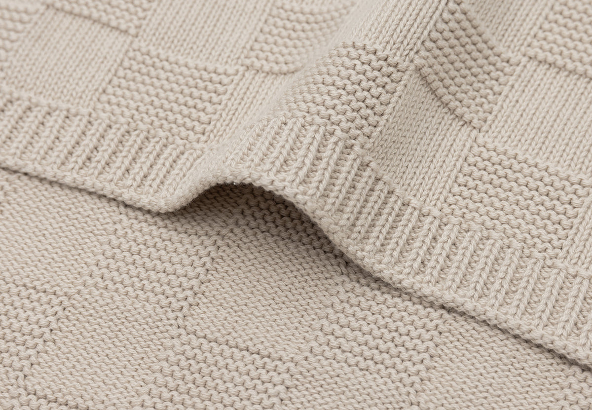 Jollein Filt 75x100cm Box Knit Warm Sand GOTS
