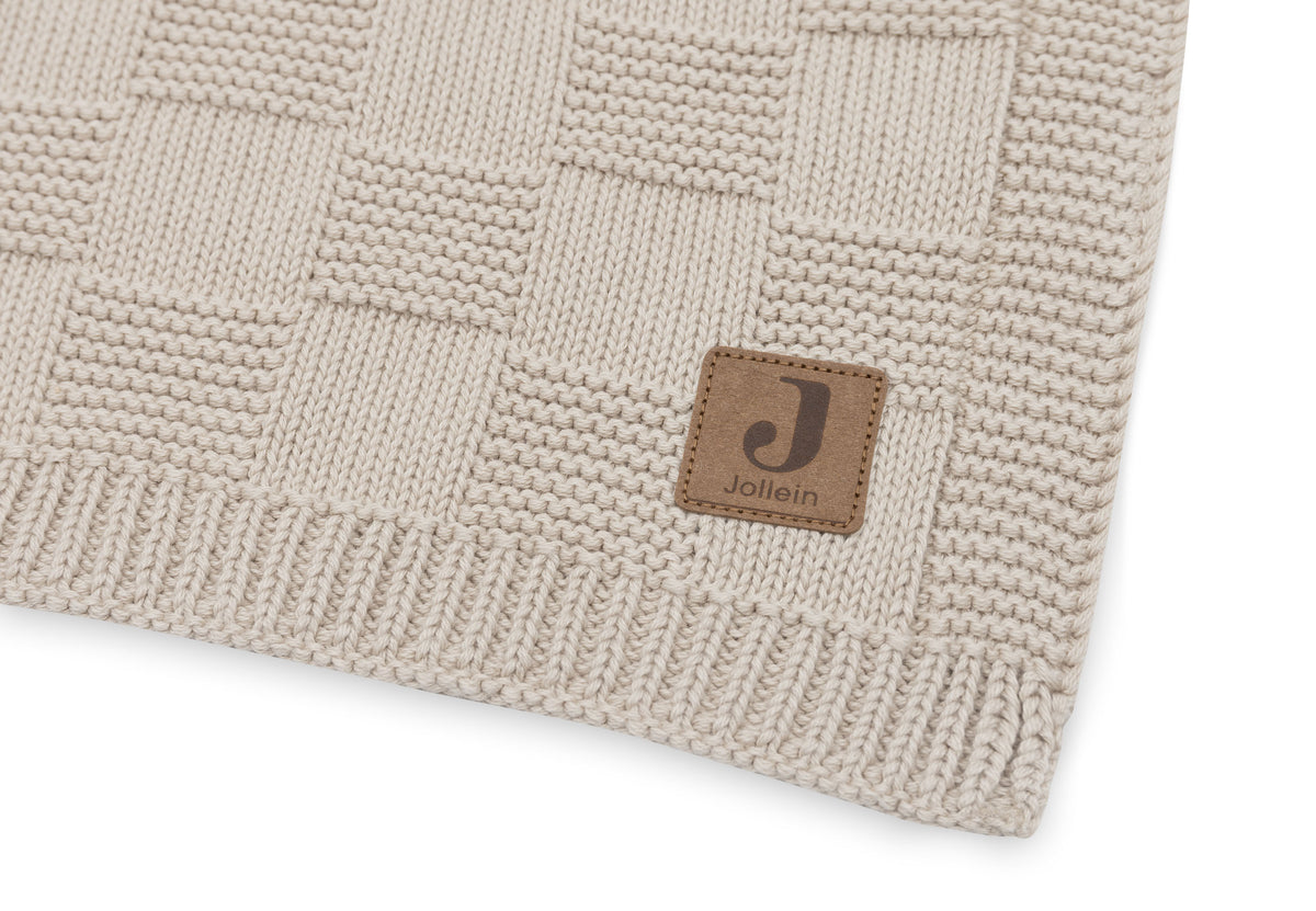 Jollein Filt 75x100cm Box Knit Warm Sand GOTS