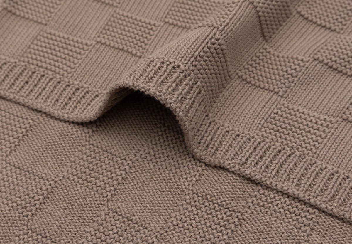 Jollein Filt 75x100cm Box Knit Milky Coffee GOTS