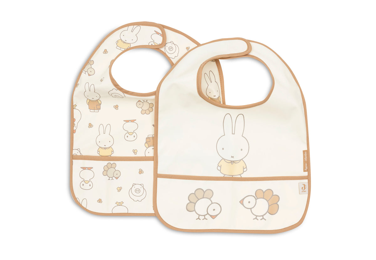 Jollein Haklapp Vattentät Miffy Family Farm (2pack)
