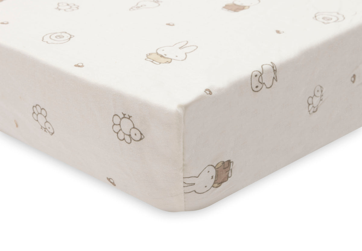 Jollein Dra-på lakan Jersey 60x120cm Miffy Family Farm