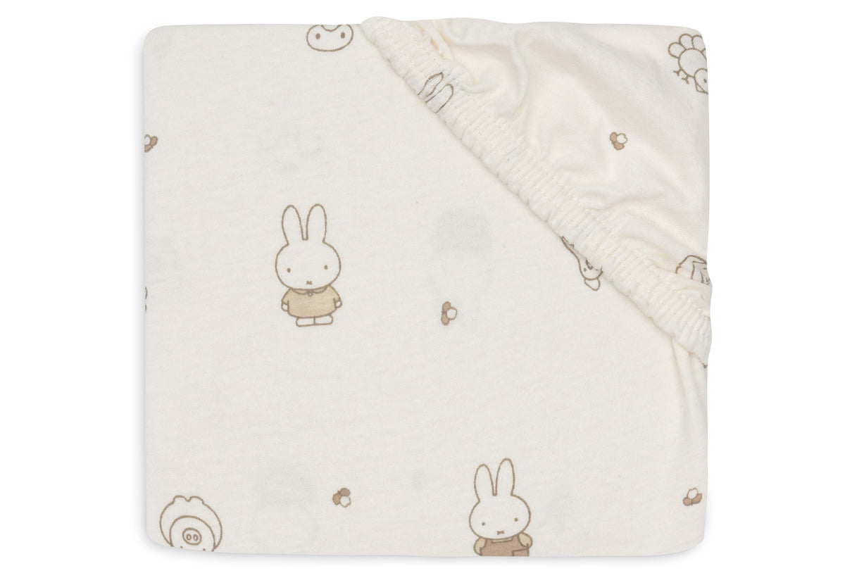 Jollein Dra-på lakan Jersey 60x120cm Miffy Family Farm