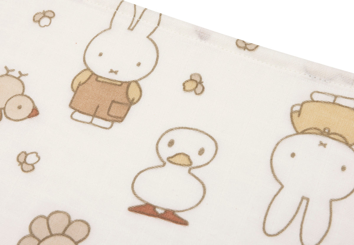 Jollein Muslinfilt 70x70cm Miffy Family Farm (3pack)