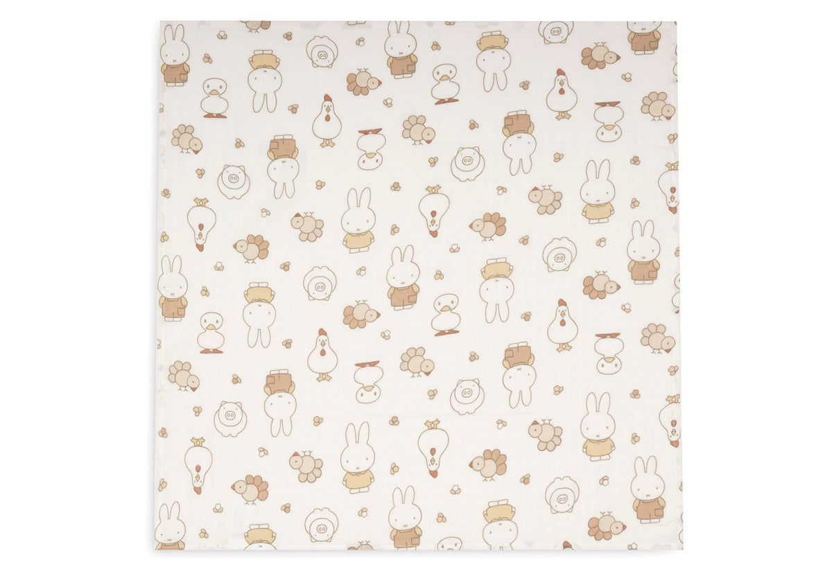Jollein Muslinfilt 70x70cm Miffy Family Farm (3pack)