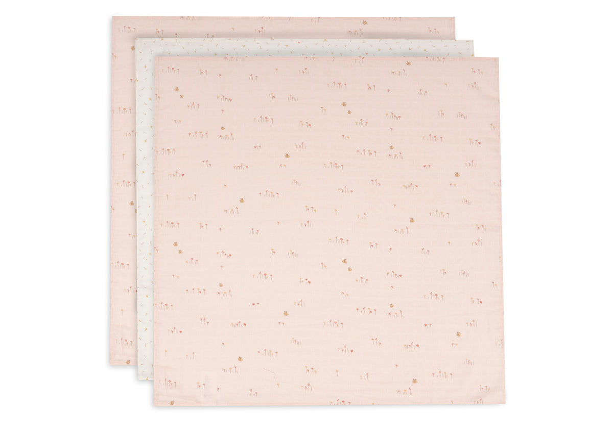 Jollein Muslinfilt 70x70cm Pretty Picnic (3pack)