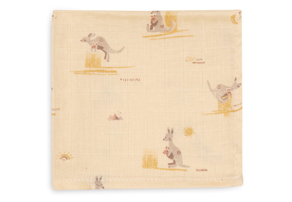 Jollein Tvättlapp Muslin 31x31cm Kangaroots (3pack)