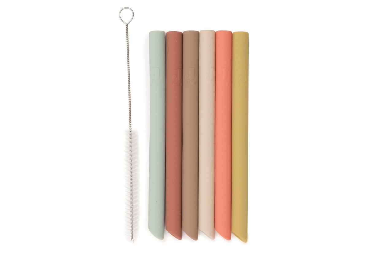 Jollein Silikonsugrör Mixed Shades (6-pack)