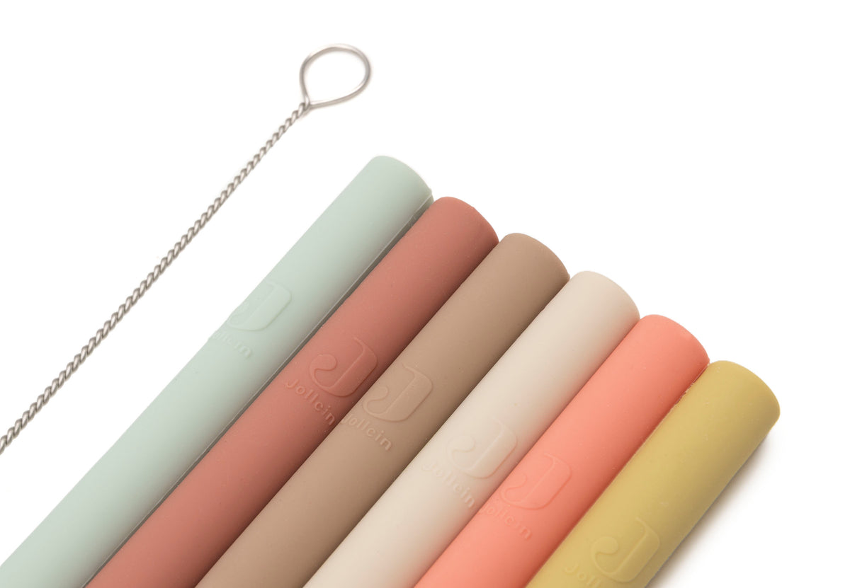 Jollein Silikonsugrör Mixed Shades (6-pack)