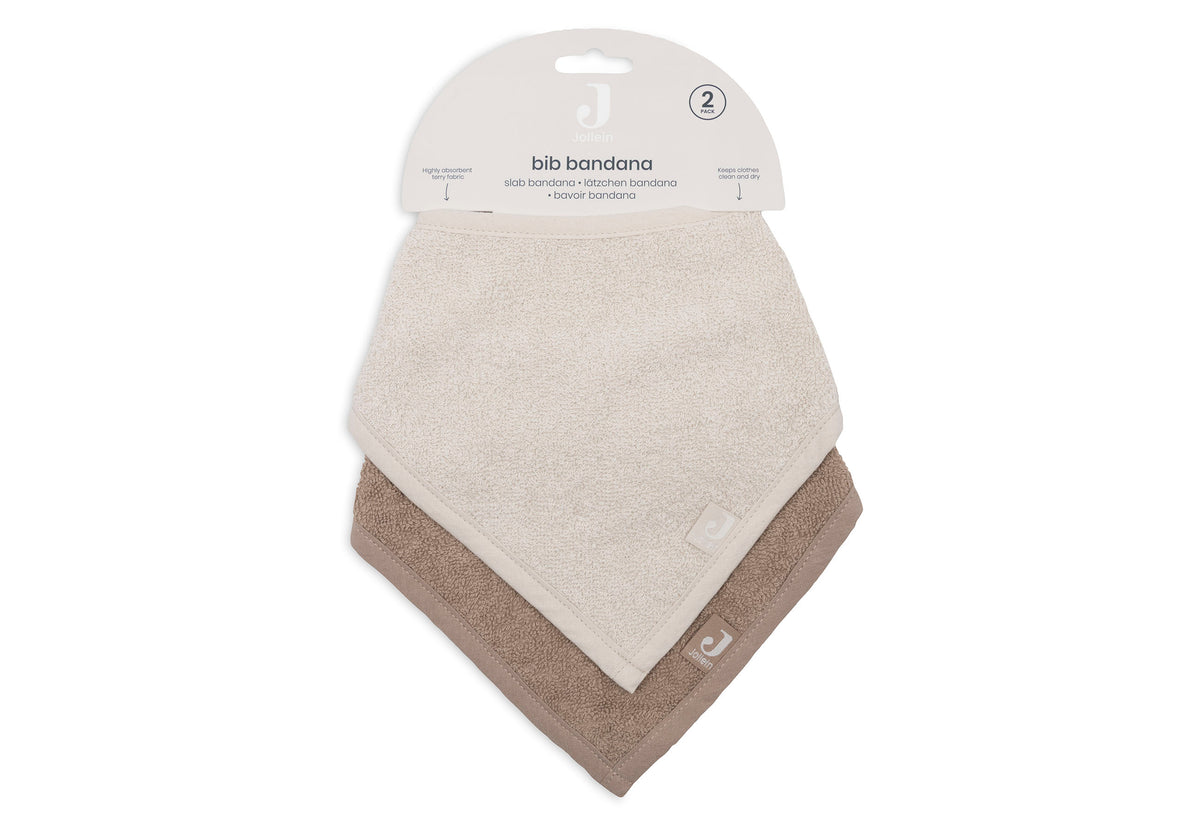 Jollein Haklapp Bandana Sand/Milky Coffee (2pack)