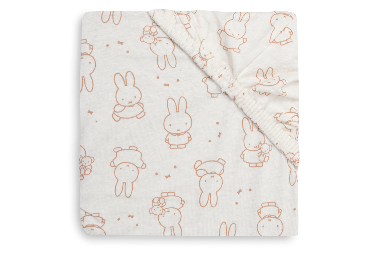 Jollein Dra-på-lakan Jersey 40/50x80/90cm Miffy Moments Light Terra