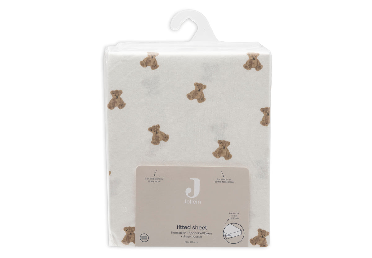 Jollein Dra-på-lakan Jersey 60x120cm Mini Teddy Bear