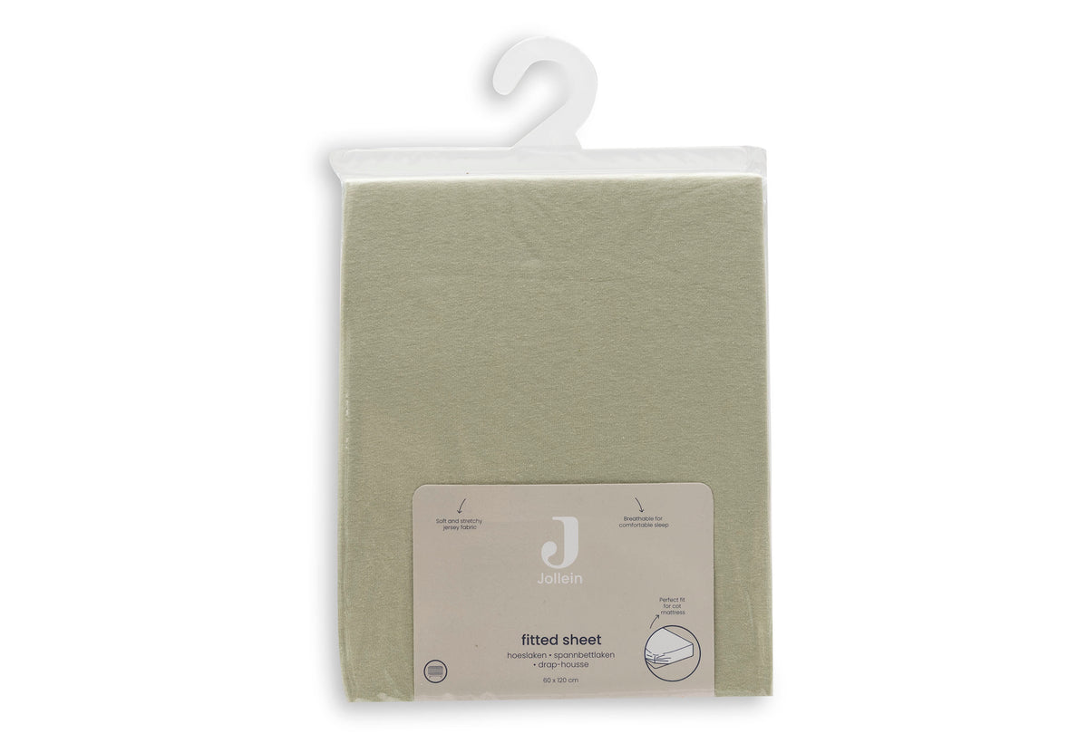 Jollein Dra-på-lakan Jersey 60x120cm Soft Matcha