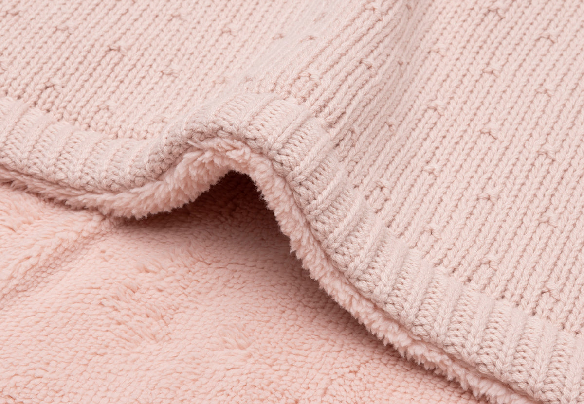 Jollein Babyfilt 75x100cm Sprinkle Knit Silk Rose/Fluffy