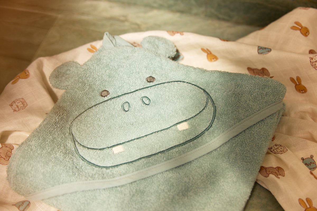 Jollein Badcape 70x130cm Hippo Happy