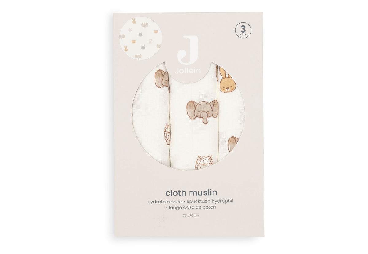 Jollein Muslinfilt 70x70cm Jollies (3pack)