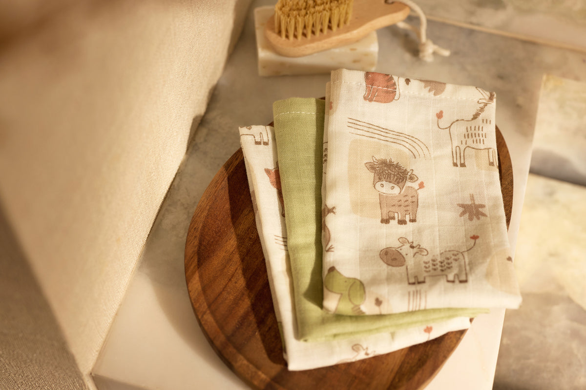 Jollein Muslinfilt 70x70cm Barn Buddies (3pack)