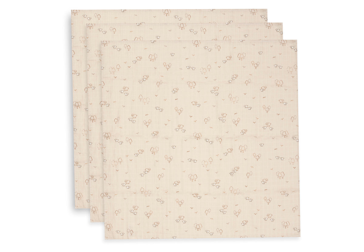 Jollein Muslinfilt 70x70cm Woolly (3pack)
