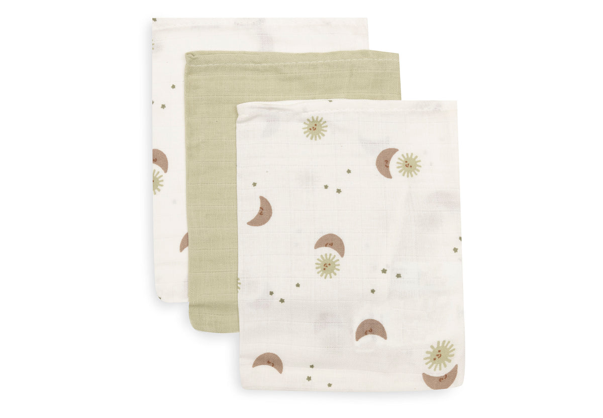 Jollein Tvättvante Muslin 15x20cm Over the Moon (3pack)