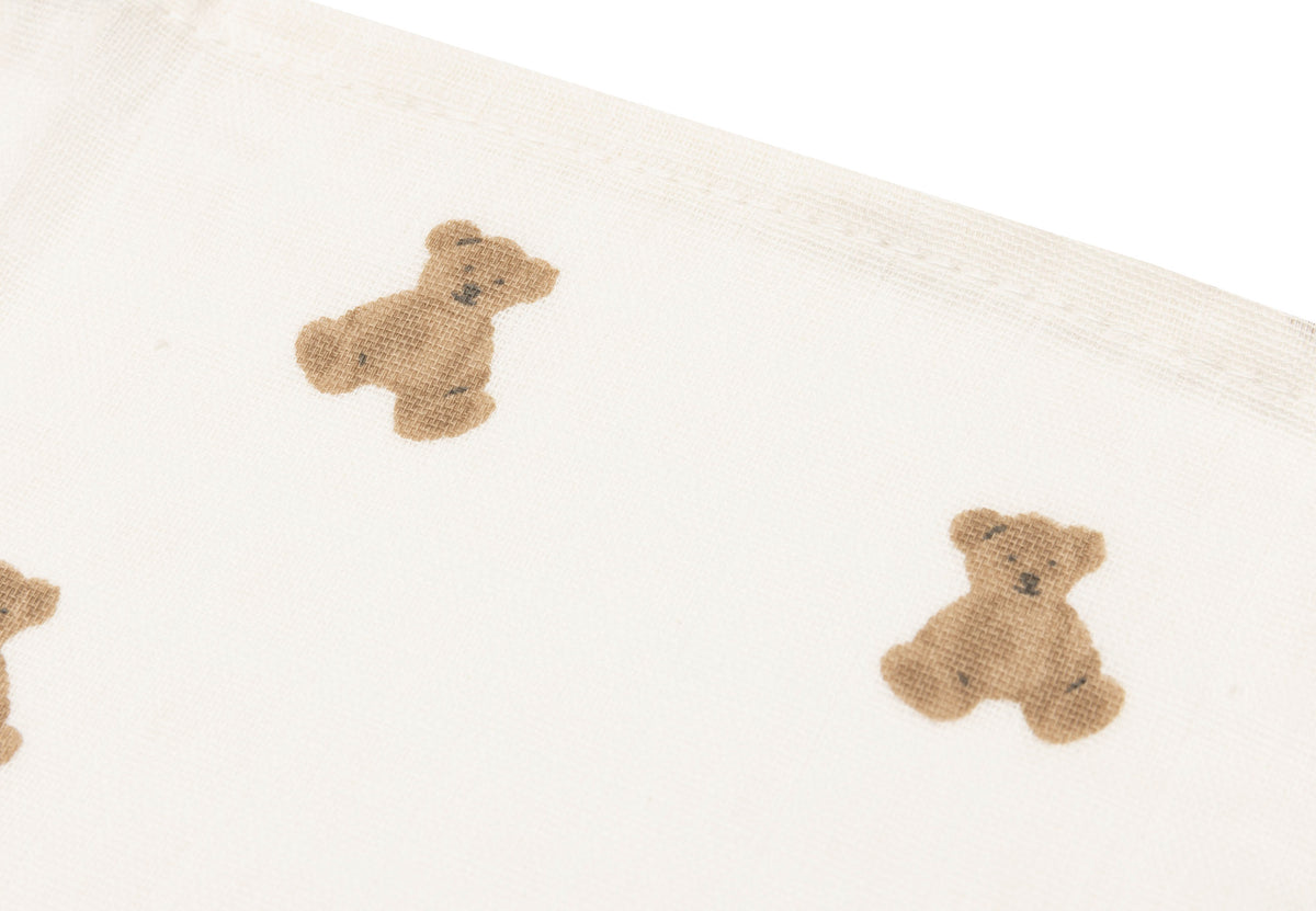 Jollein Tvättlapp i Muslin 31x31cm Mini Teddy Bear (3pack)