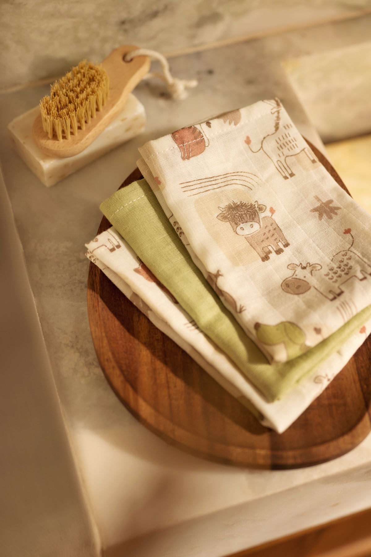 Jollein Tvättlapp i Muslin 31x31cm Barn Buddies (3pack)