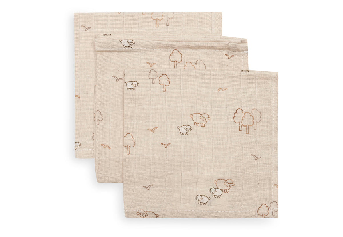 Jollein Tvättlapp i Muslin 31x31cm Woolly (3pack)