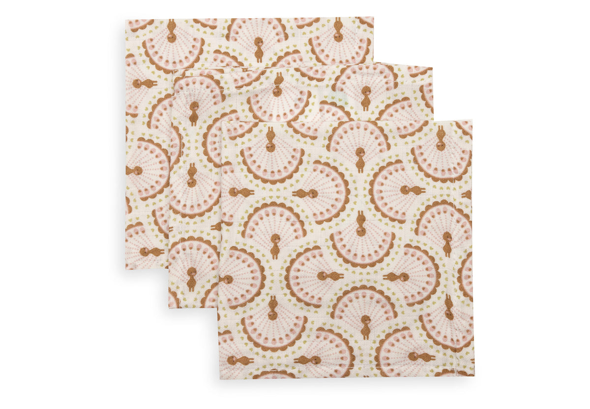 Jollein Tvättlapp i Muslin 31x31cm Soft Plumes (3pack)