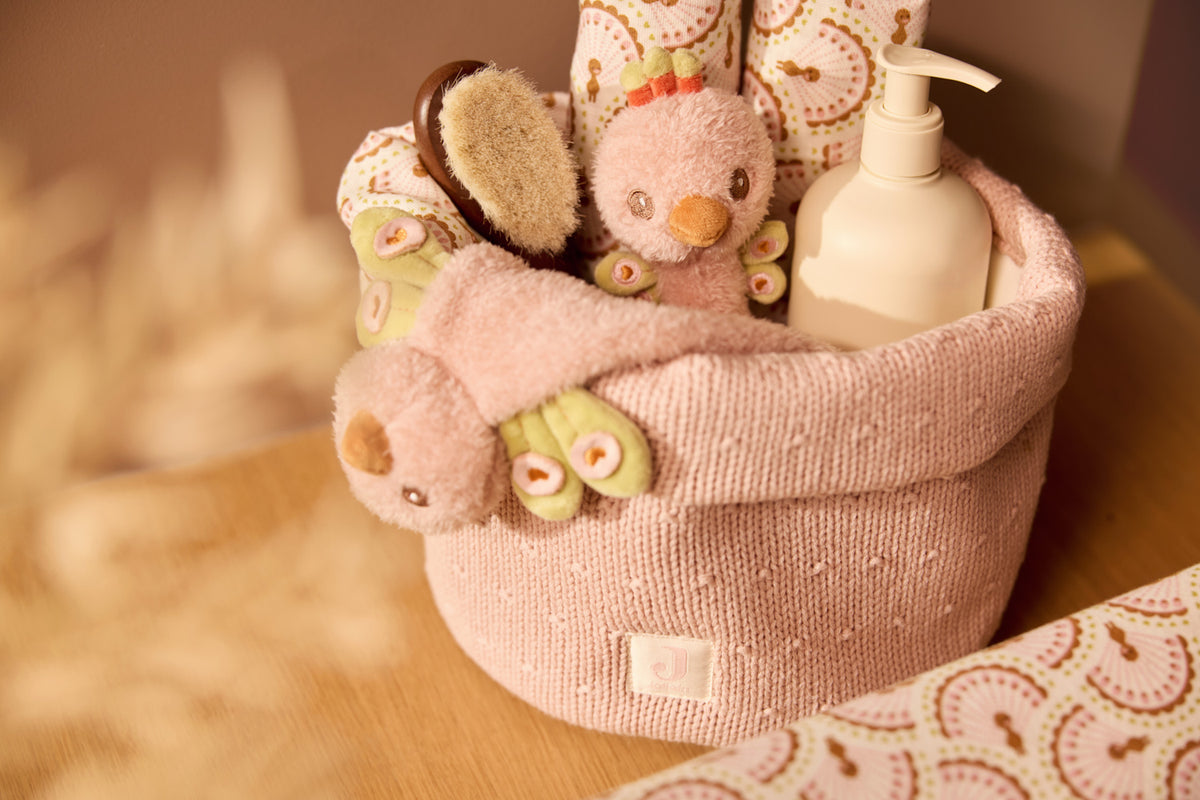 Jollein Changing Table Basket Sprinkle Knit Silk Rose